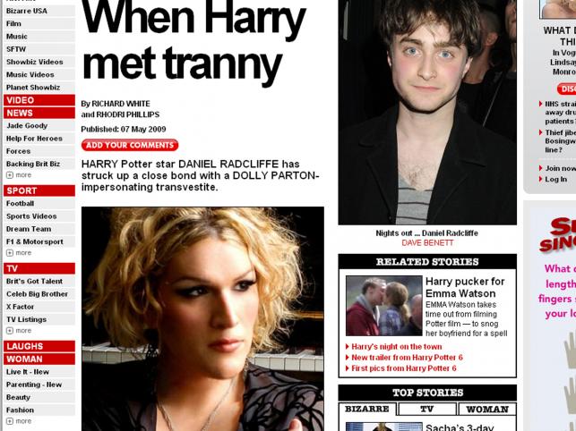 Harry Potter baluje z transseksualistą