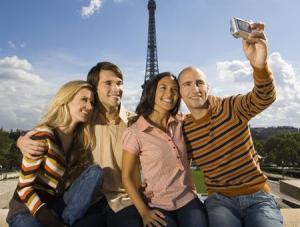 Paris, France --- Friends Photographing Themselves --- Image by © Randy Faris/Corbis