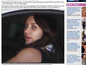 Kim Kardashian przyłapana bez makijażu! Źródło: dailymail.co.uk