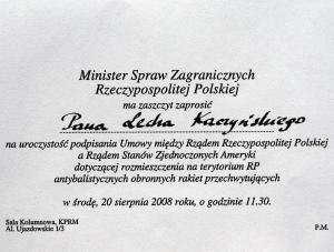 Lech Kaczyński zaproszenie