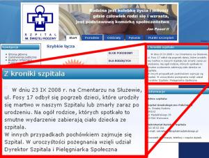 Szpital straszy matki pogrzebem