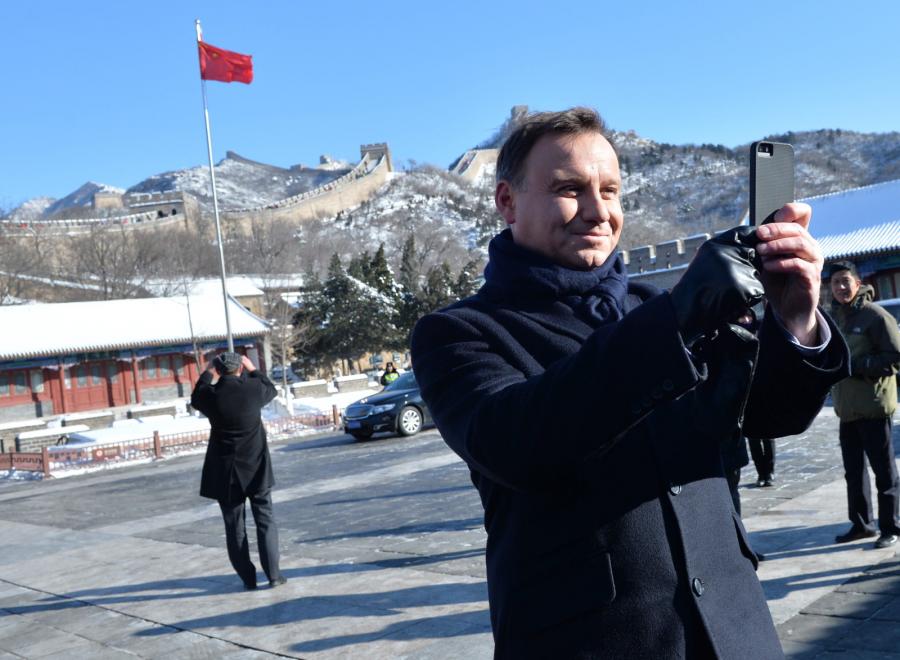 Andrzej Duda na Wielkim Murze Chińskim