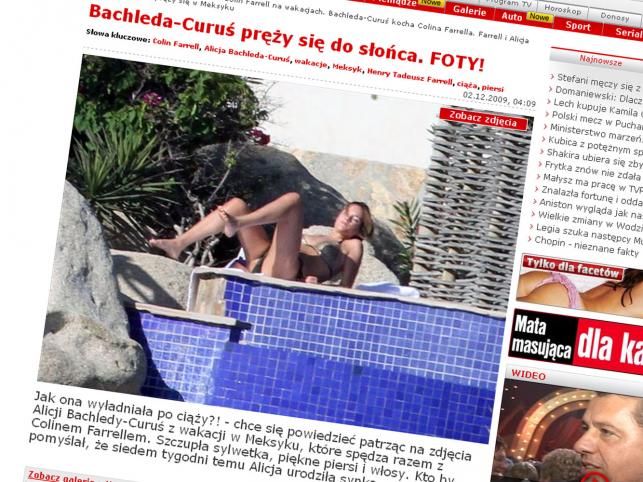 Bachleda-Curuś wystawia ciało do słońca