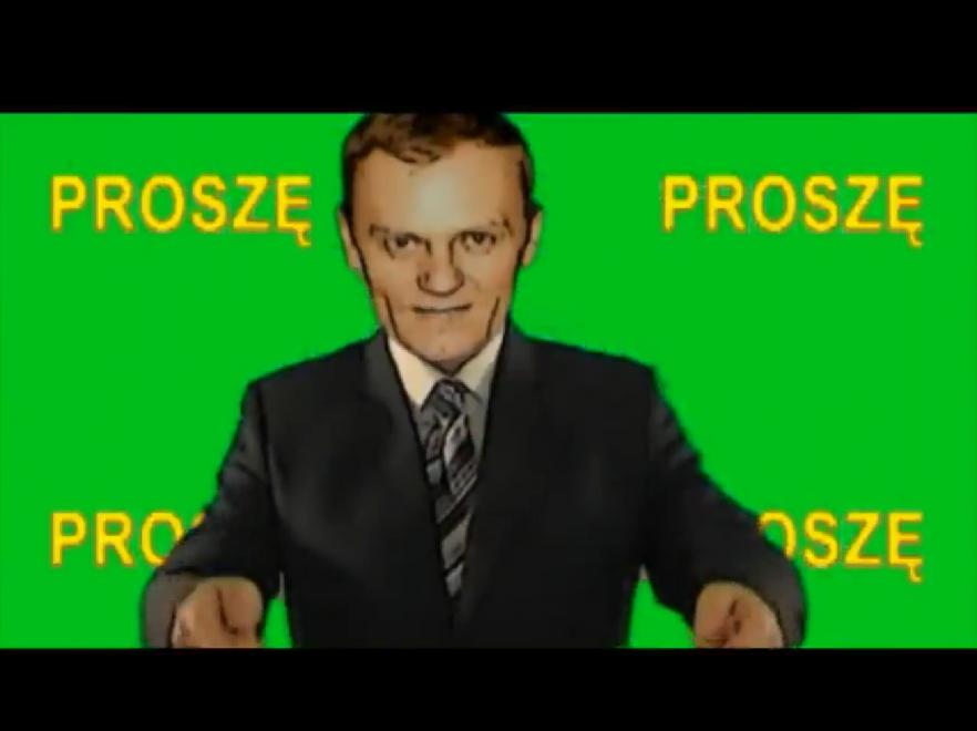 Tusk jako raper śpiewający o kurczakach